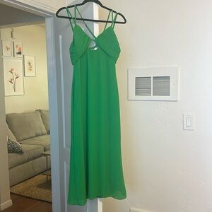 Green midi dress strappy back